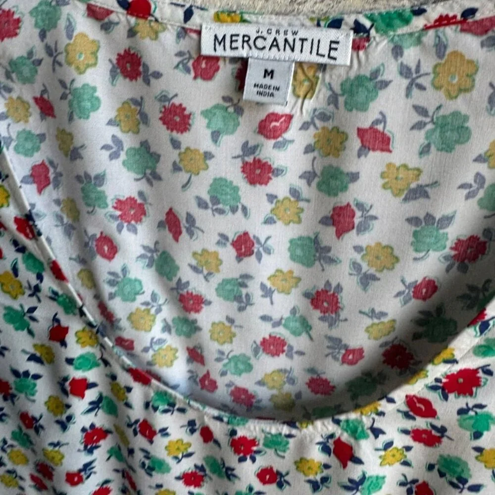 J. Crew Mercantile Floral Sleeveless Blouse Women's Size M.